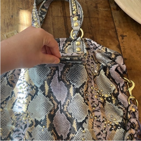 Coach Studded Snake Print Shoulder Bag - Picture 4 of 15